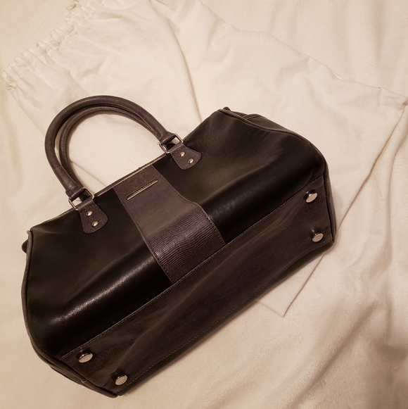 Vintage Jackie Smith Argentina Calf Skin Leather Bag Satchel Handbag Purse - Picture 11 of 16